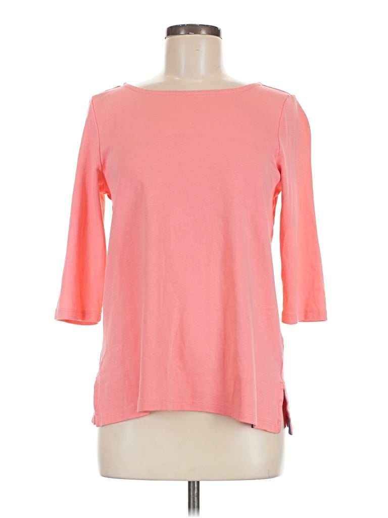 Pre-owned Lands' End 3/4 Sleeve T-shirt In Pink