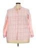 Avenue 100% Cotton Pink 3/4 Sleeve Button-Down Shirt Size 22 Plus - photo 1