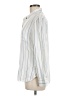 Jachs Girlfriend 100% Rayon Stripes Ivory Long Sleeve Button-Down Shirt Size M - photo 5