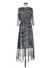Coldwater Creek 100% Polyester Chevron-herringbone Silver Casual Dress Size 4 - photo 1