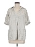Max Studio Stripes Silver 3/4 Sleeve Blouse Size M - photo 1