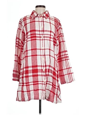 Flax 3/4 Sleeve Button-Down Shirt (view 1)