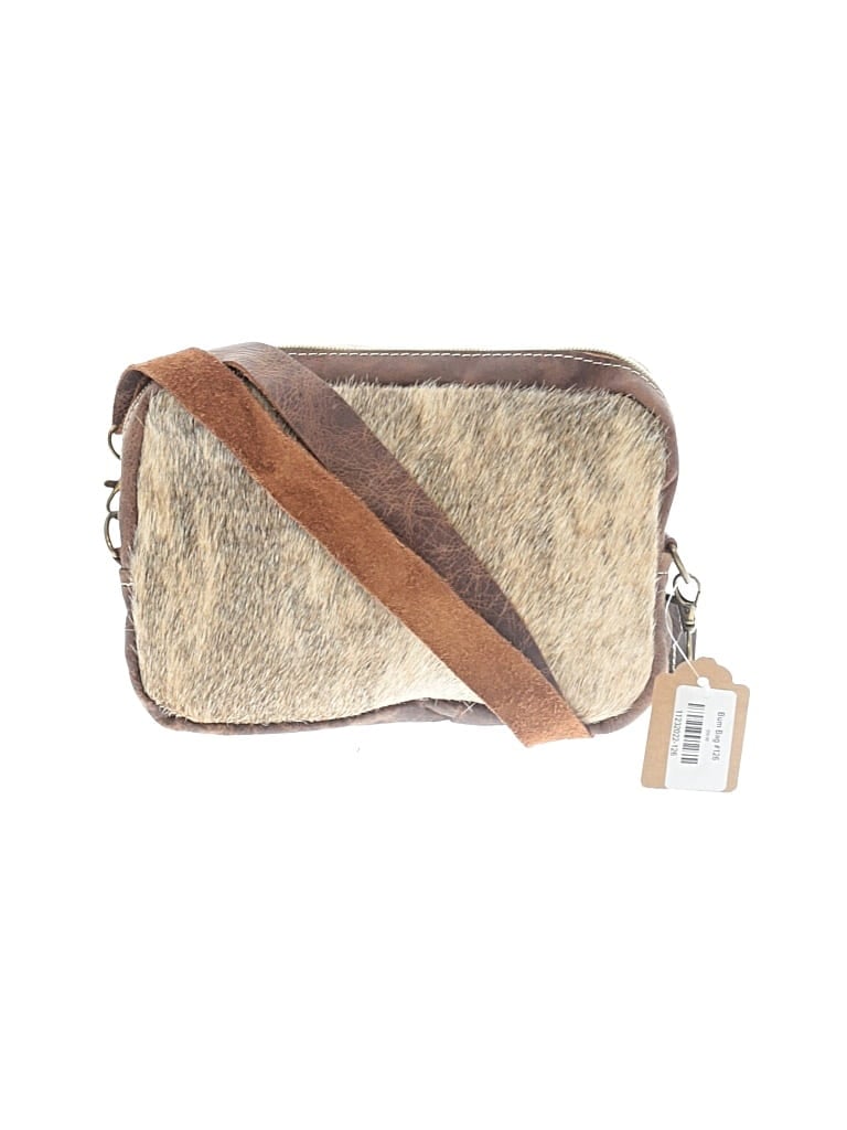 Assorted Brands Leather Crossbody Bag In Gold