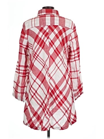 Flax 3/4 Sleeve Button-Down Shirt (view 2)