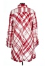 Flax 100% Linen Plaid Red 3/4 Sleeve Button-Down Shirt Size 10 (M) - photo 2