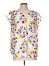 Chaus Floral White Sleeveless Blouse Size L - photo 1
