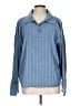Aligne Stripes Blue Long Sleeve Blouse Size 10 - photo 1