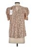 THML 100% Polyester Metallic Gold Short Sleeve Blouse Size S - photo 2