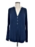 Amour Vert Blue Long Sleeve Henley Size M - photo 1