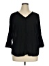 Chaus 100% Polyester Black 3/4 Sleeve Blouse Size XL - photo 1