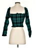 Factorie 100% Cotton Plaid Green 3/4 Sleeve Blouse Size S - photo 2