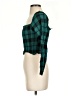 Factorie 100% Cotton Plaid Green 3/4 Sleeve Blouse Size S - photo 5
