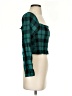 Factorie 100% Cotton Plaid Green 3/4 Sleeve Blouse Size S - photo 4