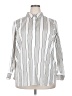 Talbots Stripes Silver Long Sleeve Button-Down Shirt Size 2X - photo 1
