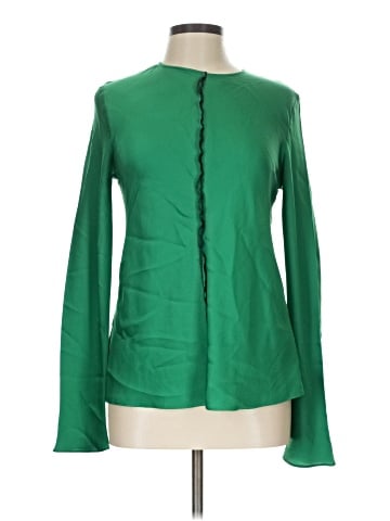 DKNY Long Sleeve Silk Top (view 1)