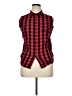 Royal Bones by Daang 100% Cotton Plaid Red Sleeveless Button-Down Shirt Size XL - photo 1