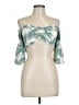 Luxxel 100% Polyester Green 3/4 Sleeve Blouse Size L - photo 1