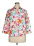 Chaps 100% Cotton Floral Pink 3/4 Sleeve Button-Down Shirt Size XL - photo 1