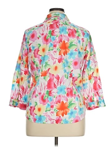 Chaps 3/4 Sleeve Button-Down Shirt (view 2)