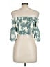 Luxxel 100% Polyester Green 3/4 Sleeve Blouse Size L - photo 2