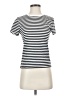 Evereve 100% Pima Cotton Stripes Ivory Short Sleeve Turtleneck Size XS - photo 1
