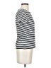 Evereve 100% Pima Cotton Stripes Ivory Short Sleeve Turtleneck Size XS - photo 4