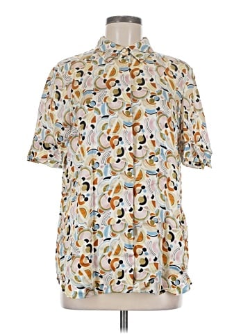 Lafayette 148 New York Short Sleeve Silk Top (view 1)