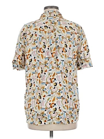 Lafayette 148 New York Short Sleeve Silk Top (view 2)
