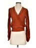 SELF E 100% Rayon Brown Long Sleeve Blouse Size XS - photo 1