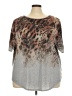 Leebe Animal Print Gray Short Sleeve Top Size 3X - photo 1