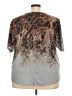 Leebe Animal Print Gray Short Sleeve Top Size 3X - photo 2