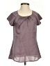 Ann Taylor 100% Polyester Purple Short Sleeve Blouse Size 2 Petite - photo 1