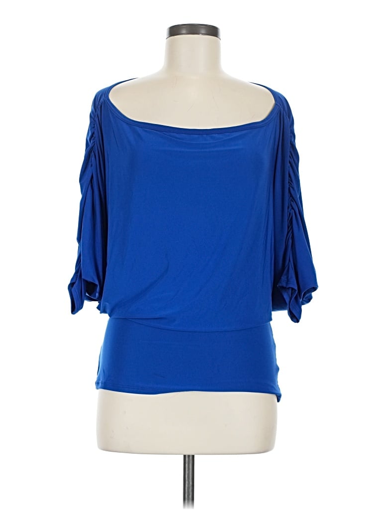 Pre-owned Assorted Brands 3/4 Sleeve T-shirt In Blue