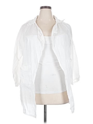 Couleur Lin 3/4 Sleeve Button-Down Shirt (view 1)