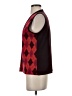 Life Style Argyle Red Sleeveless Blouse Size S - photo 5