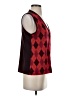 Life Style Argyle Red Sleeveless Blouse Size S - photo 4