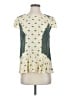 Maeve 100% Silk Ivory Short Sleeve Silk Top Size 4 - photo 1