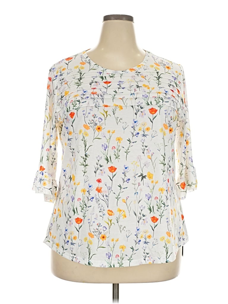 Assorted Brands 3/4 Sleeve Blouse In White