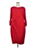 Connected Apparel Solid Red Casual Dress Size 24 - photo 2