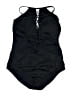 Gottex Solid Black One Piece Swimsuit Size 16 - photo 1