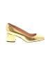 J.Crew 100% Leather Metallic Gold Heels Size 8 1/2 - photo 1