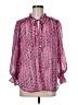 DKNY Chevron-herringbone Pink Long Sleeve Blouse Size M - photo 1
