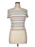 POPSUGAR Stripes White Short Sleeve Turtleneck Size XL - photo 1