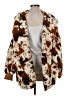 Katydid Collection 100% Polyester Tie-dye Brown Faux Fur Jacket Size 0 - photo 1