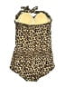 Ruby Ribbon Animal Print Gold Swimsuit Top Size 12 - photo 1