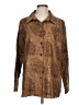 Susan Graver Animal Print Brown Long Sleeve Blouse Size L - photo 1