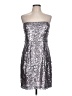 BCBGMAXAZRIA 100% Polyester Metallic Silver Cocktail Dress Size 10 - photo 1