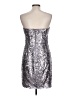 BCBGMAXAZRIA 100% Polyester Metallic Silver Cocktail Dress Size 10 - photo 2
