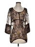 BCBGMAXAZRIA Brown 3/4 Sleeve Blouse Size S - photo 1
