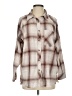 BKE Plaid Brown 3/4 Sleeve Button-Down Shirt Size XS - photo 1